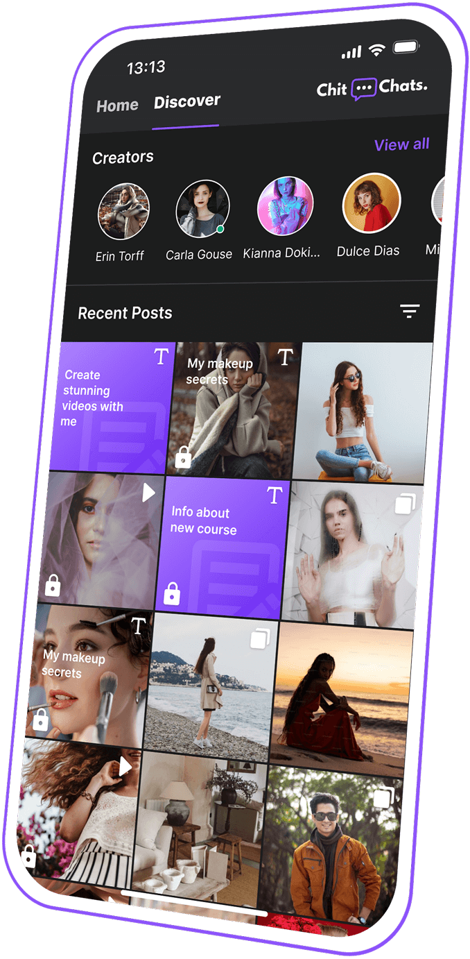Chit-Chats app opened on a mobile phone.